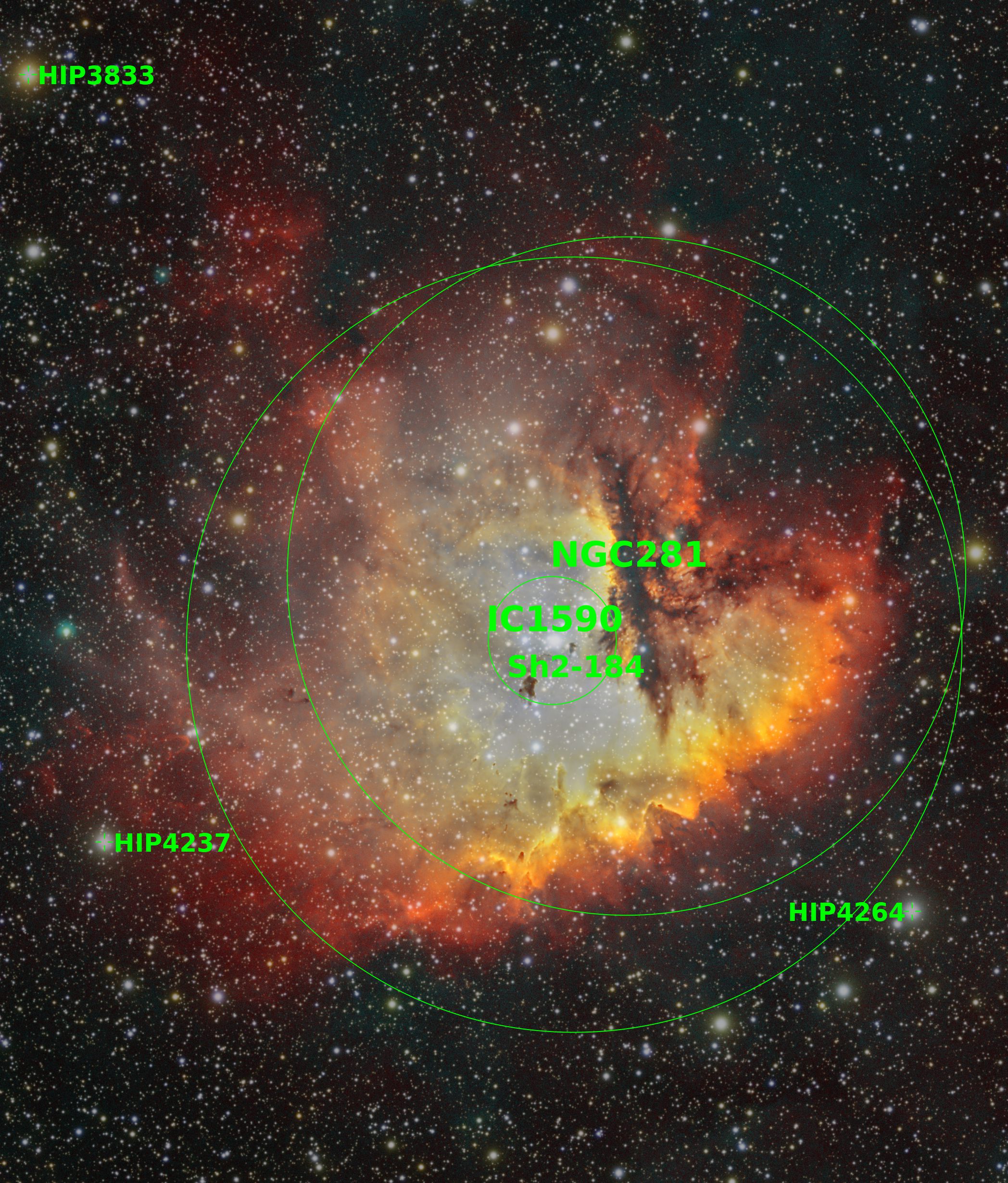 NGC 281 anotada